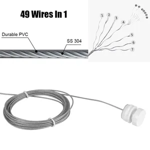 Corde à <span class=keywords><strong>linge</strong></span> rétractable double en gros, directement de l'usine, 4,2 m, en acier inoxydable, support mural invisible pour séchage - Product Image 4