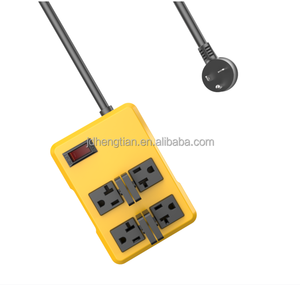 <span class=keywords><strong>Regleta</strong></span> de Enchufes de Alta Resistencia con 4 Tomas, Protector de Sobretensión de Metal, Cable de Alimentación de 20A, 980J, para Jardín, Cocina, Oficina, Escuela, Certificación ETL, Amarillo - Product Image 1