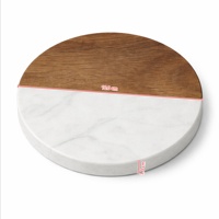 Sous-verres ronds en marbre et bois, expédiés depuis l'entrepôt américain, pour la maison, le bureau, la table de Noël, les cadeaux de pendaison de crémaillère, tapis et dessous de plat.