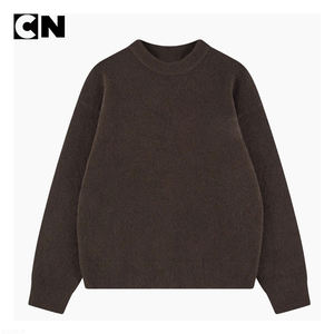 Fabricante de Suéteres, Venta al Por Mayor Personalizada, Suéter Casual de Cuello Redondo, Color Liso, de Algodón y Lana, Tejido, para Mujer, con Botones, para Invierno - Product Image 4