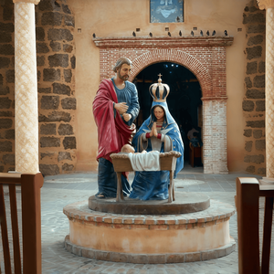 Crèche <span class=keywords><strong>de</strong></span> Noël, statue <span class=keywords><strong>de</strong></span> la Sainte Famille, sculpture catholique <span class=keywords><strong>de</strong></span> la Sainte Famille pour l'église, la maison, la décoration extérieure - Product Image 6