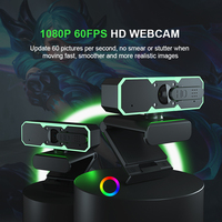 Cámara web USB 1080p 60fps para juegos y transmisión en vivo con micrófono incorporado, cubierta deslizante de privacidad y enfoque automático para reuniones en línea