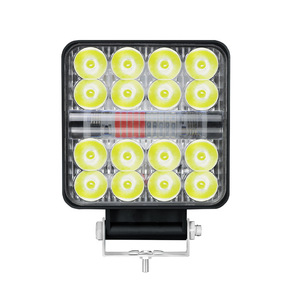 Luz de conducción cuadrada de 3 pulgadas y 48W con luz de advertencia automotriz intermitente roja y azul, luz de trabajo LED para tráfico de automóviles - Product Image 1
