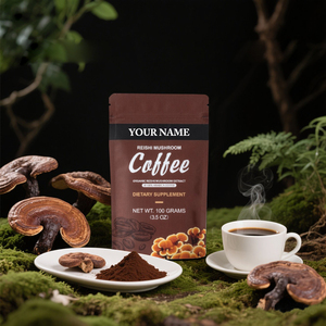 Reishi 버섯 커피 유기농 버섯 추출물과 100% 아라비카 인스턴트 블랙 커피 블렌드 파우더 - Product Image 1