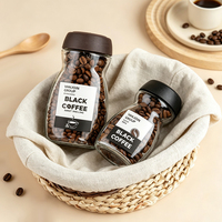 Glas-Kaffeeaufbewahrungsdose mit Kunststoff-Schraubdeckel, einzigartige taillierte Form, leere Glasdose für Kaffeebohnen, Instantpulver, Gewürze