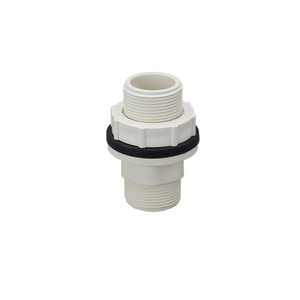Connecteur de réservoir UPVC personnalisé de 1 à 1/4 pouces-raccord fileté BSP blanc pour stockage d'eau Sch40 Upvc Union 55.45 Pipe Union Upvc - Product Image 1