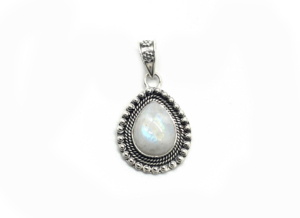 Colgante de Piedra de Luna Arcoíris Hecho a Mano, Joyería de Plata de Ley 925, Estilo Bohemio Vintage para Mujer, Venta al por Mayor - Product Image 2