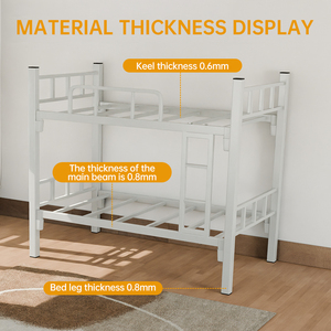 Modern Heavy Duty Full Size Bunk <b>Bed</b> Iron Frame Thickened Reinforced Multi-Layer Simple Assembly for Adult Child Dorm Home - Product Image 3