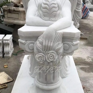 特注白大理石天然石天使泣いて記念碑墓石墓石像墓石 - Product Image 5