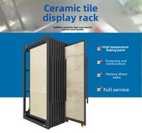 Chine Usine Personnalisée Amovible Fritté Pierre Carrelage Dalle Cadre Porcelaine Céramique Push Pull Présentoir avec Rack Coulissant