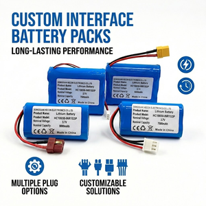 HC18650 1S1P LiFePO4 리튬이온 배터리 팩 2500mAh/3200mAh/3500mAh/5200mAh 3.7V 500 사이클 트리메탈릭 -20~60C 45g - Product Image 1