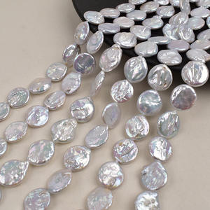 Perles d'eau douce naturelles faites à la main en forme de goutte d'eau baroque de 14*18 mm, perles en vrac pour la fabrication de bijoux - Product Image 1