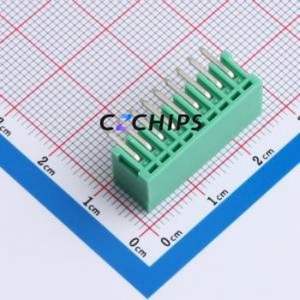 MX2EDGRC-2.54-09P-GN01-Cu-A Plug-in Terminal Block Bent Lead Through Hole,P=2.54mm Board-to-Board / Socket - Closed 1x9P 2.54mm - Product Image 2