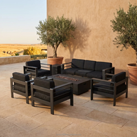 Conjunto de Sofás Modulares de Aluminio para Patio Exterior, Moderno y Lujoso, Resistente a la Intemperie, con Asientos Profundos, para Jardín, Terraza, Balcón o Porche
