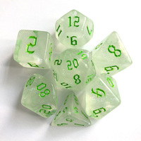 Ensemble de dés polyédriques en acrylique blanc et bleu galaxie pour jeux de rôle Dungeon and Dragon, couleur personnalisée