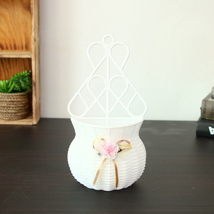 Nuovo Vaso <span class=keywords><strong>in</strong></span> <span class=keywords><strong>Plastica</strong></span> per Decorazione Domestica con Fiori Secchi Simulati <span class=keywords><strong>da</strong></span> <span class=keywords><strong>Appendere</strong></span> a Parete Bianco/Rosa/Verde/Giallo - Product Image 3