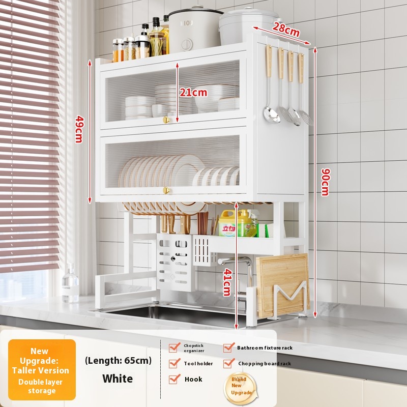 Blanc double 65CM- ensemble complet d'accessoires+"grande capacité"