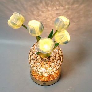 Lámpara de Noche de Tulipán Artificial, Lámpara Decorativa de Lujo, Lámpara de Noche para Dormitorio, Lámpara de Ambiente de <span class=keywords><strong>Cristal</strong></span>, Regalo de San Valentín - Product Image 5