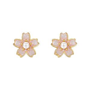 Boucles d'oreilles clous camélia en argent sterling S925, style doux et frais, bijoux polyvalents de luxe léger pour femmes, vente en gros - Product Image 5