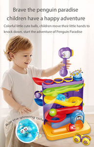 Più popolare 2 in 1 pinguino martellante per bambini montagne russe Montessori giocattoli di plastica set di costruzione per il divertimento e l'apprendimento - Product Image 2