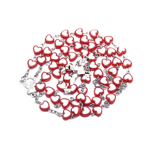 Collier de prière en acrylique coloré en forme de cœur, bijoux religieux pour femmes, cadeau, origine Yiwu - Product Image 4