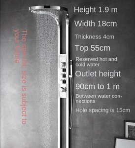 Suite de ducha de baño de latón suave de dos manijas, núcleo de válvula de cerámica presurizada para hoteles, hogar, patrón de masaje de un solo mango - Product Image 5