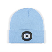 Berretto con Logo personalizzato invernale lavorato a maglia con luce USB lampada da testa libera con cuffia a LED regalo per gli uomini papà marito padre