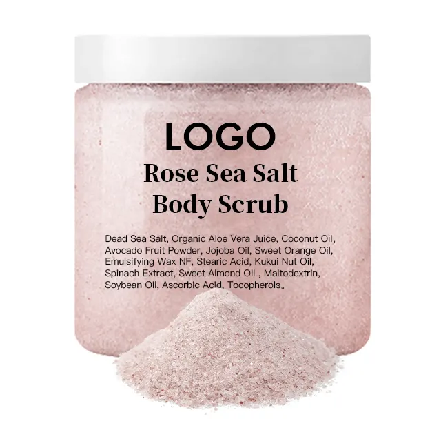 Commercio all'ingrosso Private Label la cura della pelle caffè Profondo burro Idratante Levigante esfoliante rosa di zucchero scrub al sale scrub corpo scrub