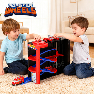 MONSTER WHEELS Nuovo Design con Musica e Luci, Giocattoli in Plastica in Scala 1:20 con <span class=keywords><strong>Pista</strong></span> da Corsa e Auto per Bambini - Product Image 4