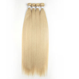 Estensione sintetica ad alta densità di seta di colore 613 capelli di trama ad alta fibra capelli biondo Bundle Extension capelli sintetici - Product Image 6