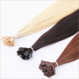 Double Drawn i tip Pre-bonded Keratin 20 22 24 26 28 Inches Flat Tip Hair Extensions Natural Russian itip human hair extensions