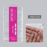 Gel souple professionnel presse sur ongles conseils couverture complète 3XL conique carré couverture complète ongles conseils Long carré 240 pièces/boîte