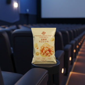 Bolas de Maíz <span class=keywords><strong>con</strong></span> Queso <span class=keywords><strong>Cheddar</strong></span> Listas para Comer, Dulces y Ricas, Sin Grasas Trans, Snack Inflado, OEM, Marca Privada, Venta al por Mayor, Conveniencia para Supermercados - Product Image 6