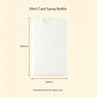 Flacon de parfum mat personnalisé 30 ml avec pulvérisateur à pompe, format carte de poche mince en PP, vide, vente en gros
