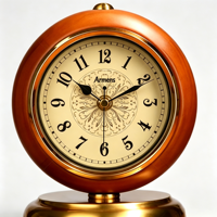 Horloge de table ronde en bois Armens de haute qualité, horloge de table silencieuse vintage à quartz, horloge de table de luxe, ornement d'intérieur pour la maison