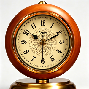 Reloj de Escritorio Redondo de Madera <span class=keywords><strong>Armen</strong></span> de Alta Calidad, Reloj de Mesa de Cuarzo Silencioso Vintage, Reloj de Mesa de Lujo, Adorno para Interiores del Hogar - Product Image 4