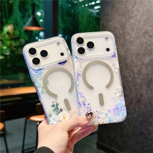 เคสโทรศัพท์ลายดอกไม้หรูหราแบบเลเซอร์ สำหรับ iPhone 11 12 13 14 15 16 17 Pro Max ป้องกันแรงกระแทก - Product Image 3