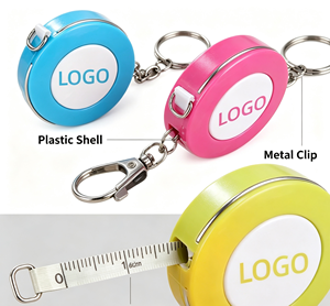 Ruban à mesurer souple rétractable portable de 60 pouces avec logo personnalisé et porte-clés pour la couture, la mesure corporelle et les travaux manuels - Product Image 5