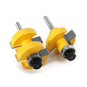 L-N235 2 pièces tige de 8mm de haute qualité grande <span class=keywords><strong>languette</strong></span> et <span class=keywords><strong>rainure</strong></span> Joint assemblage ensemble de mèches de toupie 42mm Stock outil de coupe du bois - Product Image 6