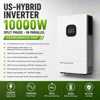 Convertisseur solaire hybride monophasé 10000W, norme américaine, unité complète en parallèle pour système de secours en cas de panne de courant domestique