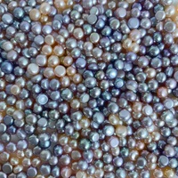Perles d'eau douce de qualité AAAA, 5-6 mm, non percées, forme bouton, irisées foncées, couleur rose-violet, perles en vrac, marque HB