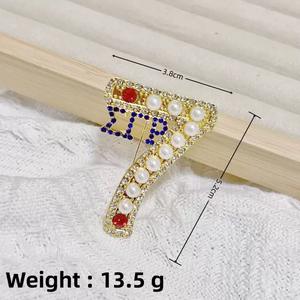 2024 Sigma Gamma Rho PEA perla cristal Rhinestone solapa broche Pin para mujeres joyería <span class=keywords><strong>regalos</strong></span> REUNIÓN DE <span class=keywords><strong>HERMANAS</strong></span> - Product Image 3