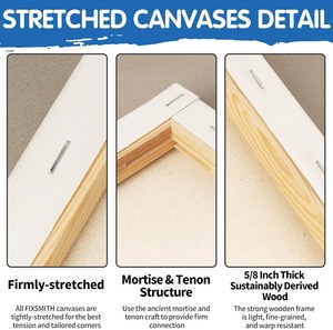 Linen <strong>Stretched</strong> <strong>Canvas</strong> for Painting - 18x24 Inch Oz Primed 3/4 Inch Profile of Artists Professional <strong>Canvas</strong> - Product Image 3