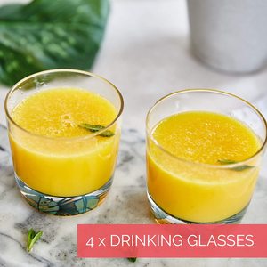 Gobelet de la Jungle réfractisant 10-9 onces, Pack de 4 Cocktail Vibrant, bière whisky vin ou jus, lunettes à l'ancienne - Product Image 2