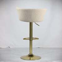 Chaise de bar pivotante contemporaine nordique en velours doré, réglable, pour salle à manger, bar à domicile, extérieur, hôtel, usage commercial, finition chromée