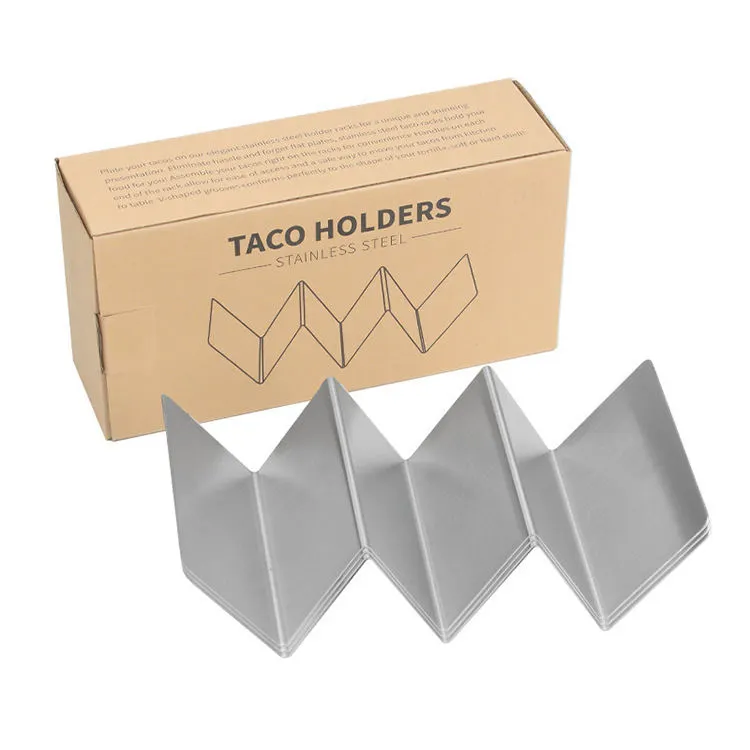 Оптовая продажа, новый дизайн, высокое качество, прочный держатель Taco, наборы подставок Taco из нержавеющей стали