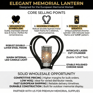 Linterna Conmemorativa Solar de Metal <span class=keywords><strong>para</strong></span> <span class=keywords><strong>Cementerio</strong></span>, Linterna <span class=keywords><strong>para</strong></span> Tumba, Decoración Conmemorativa, Marco Único en Forma de Corazón Invertido - Product Image 5