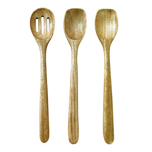 Juego de utensilios de cocina de madera de acacia de 5 piezas: espátula resistente, cuchara, batidor de ensalada, cuchara para freír, utensilios de cocina de mango largo - Product Image 2