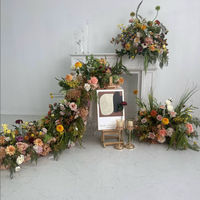 Arrangement floral artificiel en soie rose poudré pêche moderne de qualité supérieure, centre de table de mariage, rangée de fleurs cascade de 60 cm pour le sol