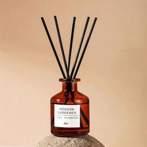 Custom Luxury 100Ml 150Ml 200Ml Essential Oil Aromatherapy <b>Diffuser</b> Bottles Empty Amber Glass <b>Reed</b> Screen Printing Rubber 100pcs - Product Image 4